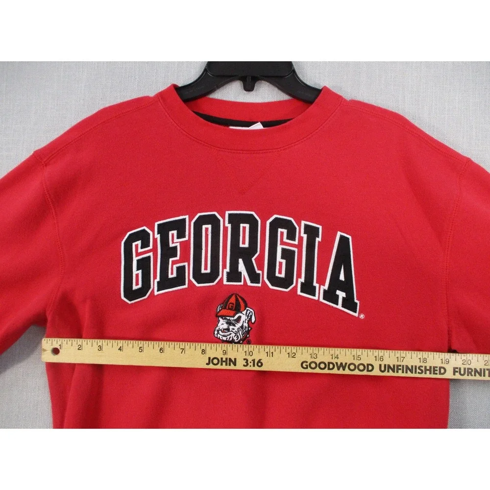 Champion Georgia Bulldogs Sweatshirt Womens Medium Red Crewneck Pullover NCAA - Picture 7 of 11